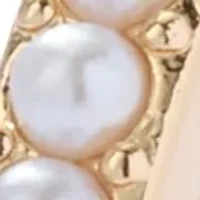 Pearl Pavé Thin Hoop Earrings