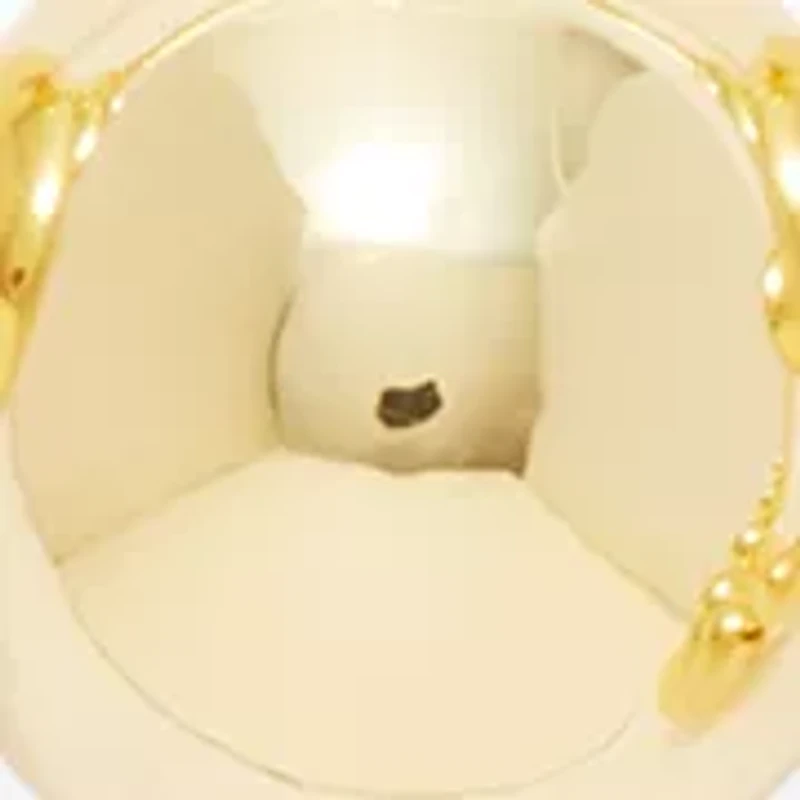 Round Ball Orbital Gold Tone Earrings