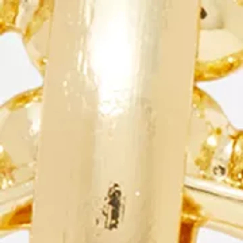 Textured Linked Gold Tone Chandelier Earrings 