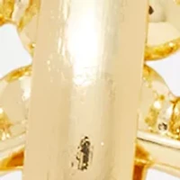 Textured Linked Gold Tone Chandelier Earrings 