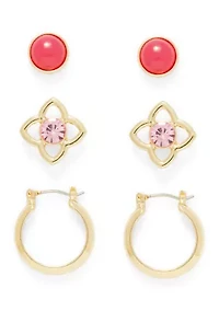 Stud And Hoop Trio Set