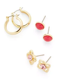 Stud And Hoop Trio Set