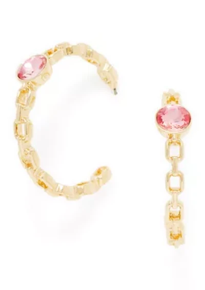 Crystal Chain Hoop Earrings