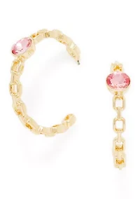 Crystal Chain Hoop Earrings