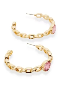 Crystal Chain Hoop Earrings