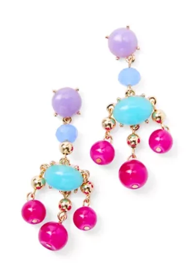 Multi Stone Chandelier Earrings