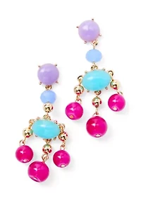Multi Stone Chandelier Earrings 