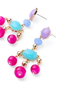 Multi Stone Chandelier Earrings 