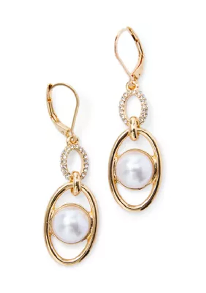 Pearl Link Linear Earrings