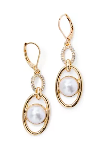 Pearl Link Linear Earrings