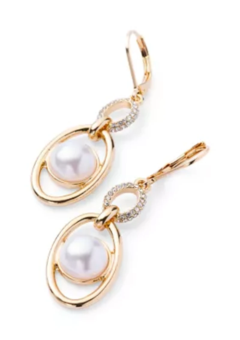 Pearl Link Linear Earrings