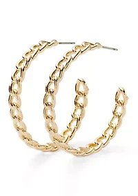 Station Chain Gold Tone Hoop