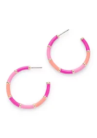 Enamel Hoop Earrings 