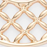 Lattice Gold Tone Click Hoop Earrings 