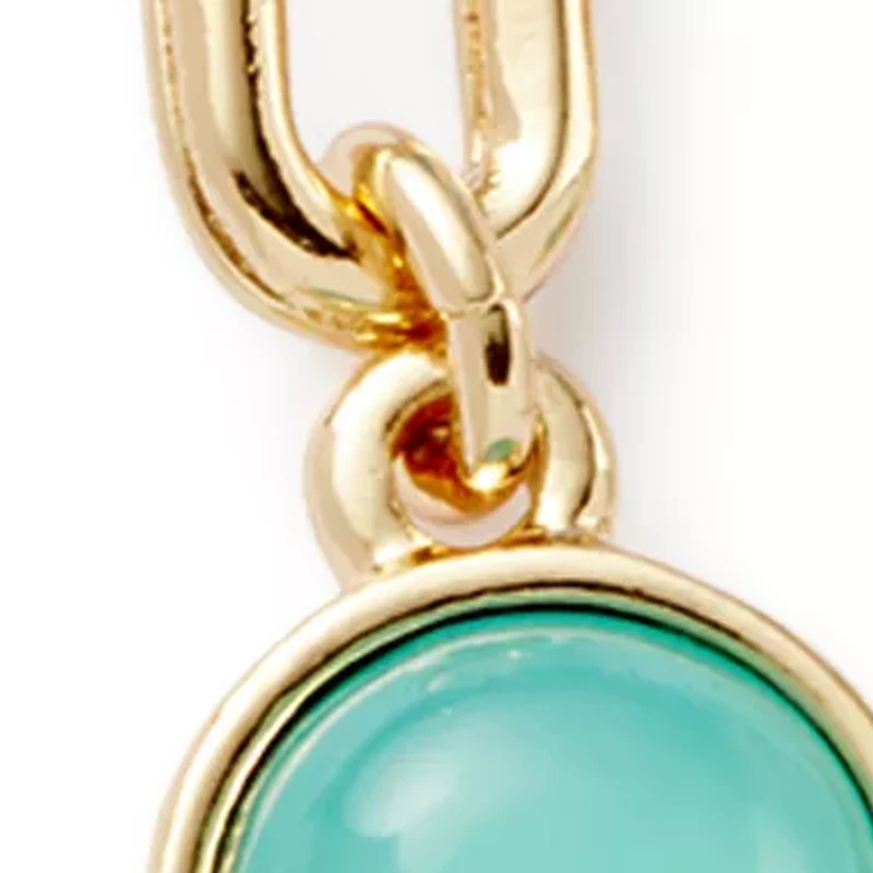 Blue Bead Link Drop Earrings 