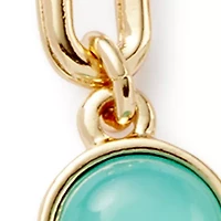 Blue Bead Link Drop Earrings 