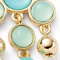 Blue Cab and Bead Chandelier Earrings
