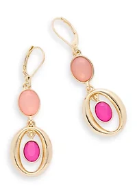 Stone Double Drop Earrings 