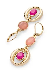 Stone Double Drop Earrings 