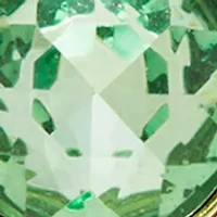 Bezel Stone Oval Drop Gold Tone Earrings