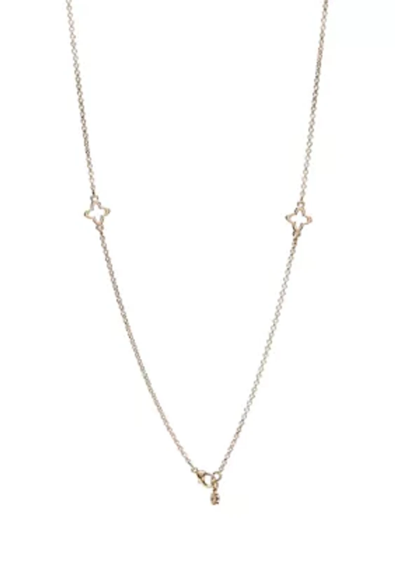 Gold Tone 36'' Open Station Strand Necklace