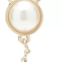 Gold Foil and Pearl Y Neck Necklace