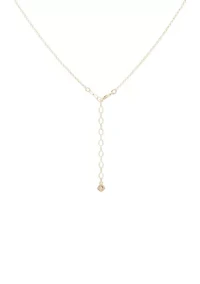 Gold Foil and Pearl Y Neck Necklace