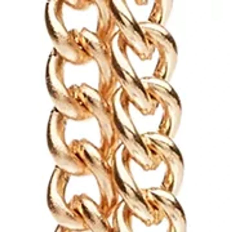 Gold Tone 16" 2 Row Lock and Key Pendant Necklace