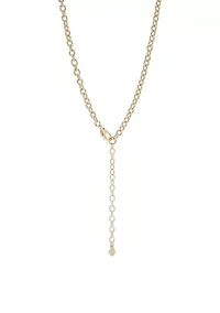 Gold Tone Puffed Heart Pendant Necklace