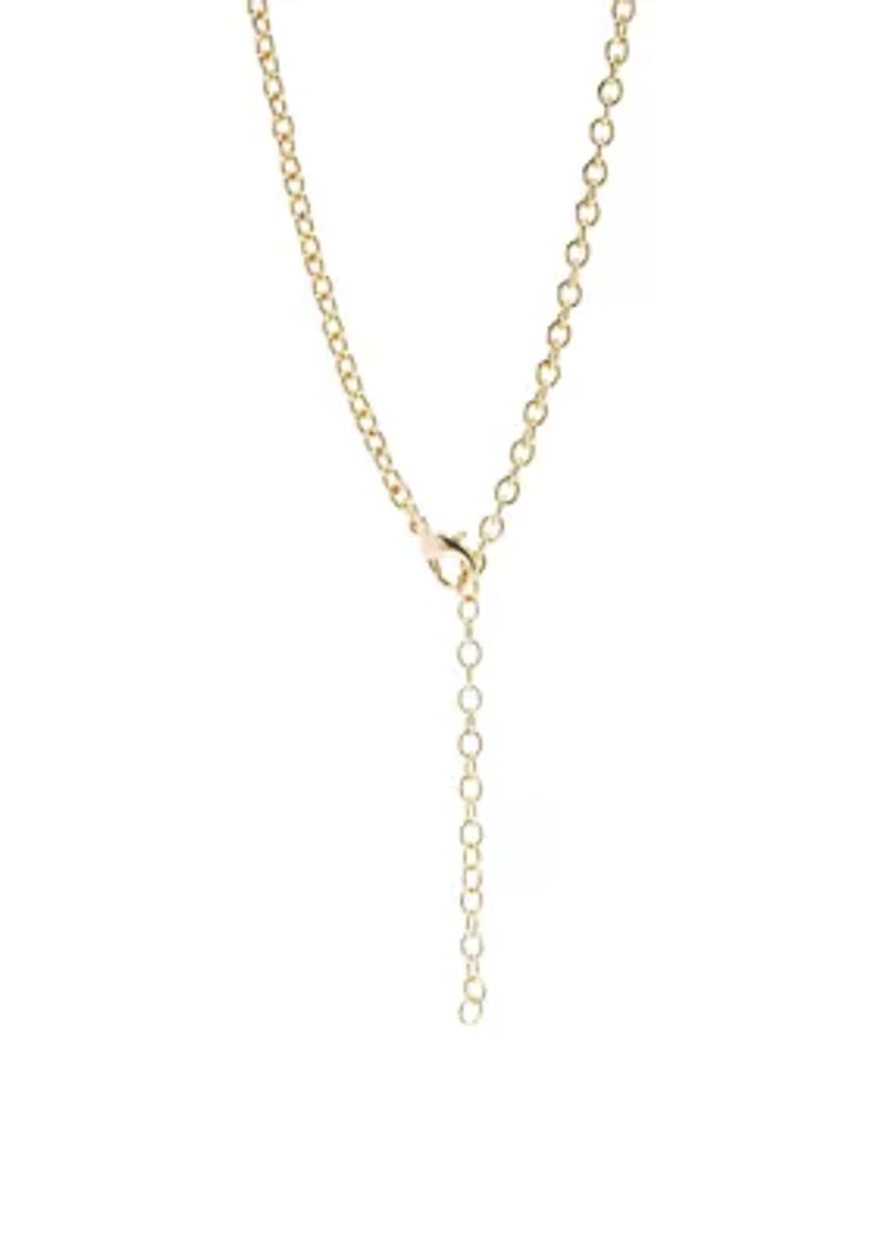 Gold Tone Puffed Hearts 16in Necklace