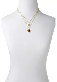 Gold Tone Tortoise Multi Row Necklace