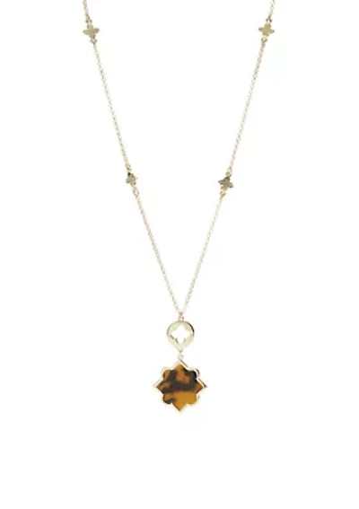 Gold Tone 36" Tortoise Necklace