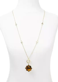 Gold Tone 36" Tortoise Necklace