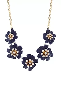 Gold Tone Flower Collar Necklace