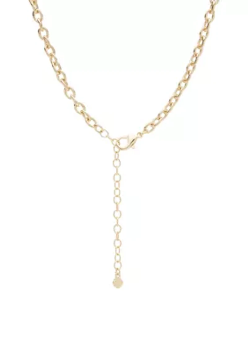 Gold Tone Flower Collar Necklace