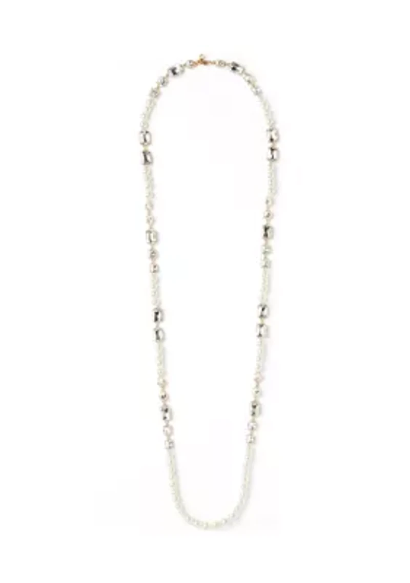 Gold Tone Pearl Strand Necklace