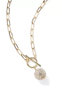 Gold Tone Fireball Toggle Necklace
