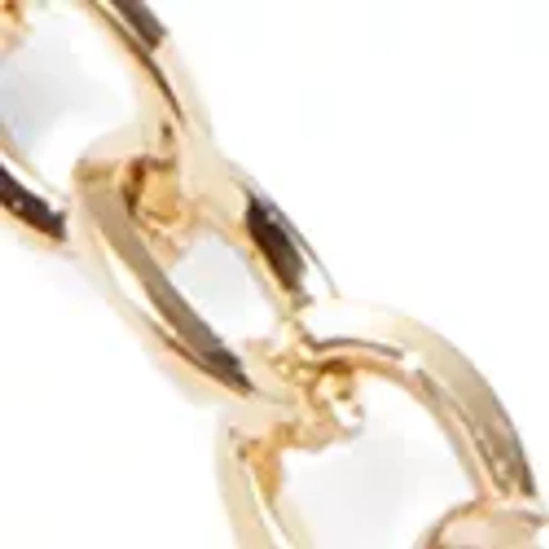 Gold Tone Crystal Link Strand Necklace