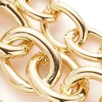 Gold Tone Ribbed Metal Multirow Necklace