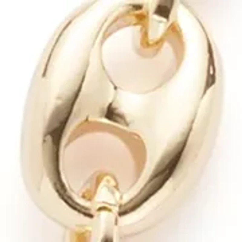 Gold Tone Half Mariner Link Collar Necklace