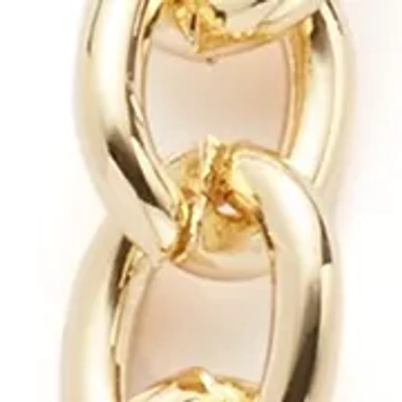 Gold Tone Ribbed Metal Toggle Collar Necklace