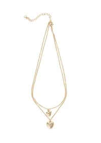 Puffy Heart Multirow Pendant Necklace
