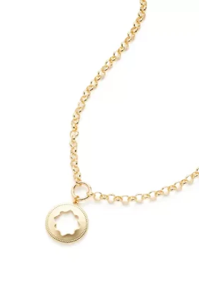 Gold Tone 16" Quatrafoil Pendant Necklace