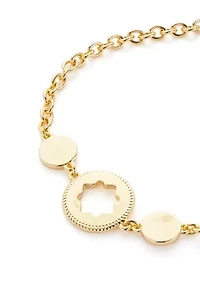 Gold Tone 42" Enamel Quatrafoil Strand Necklace