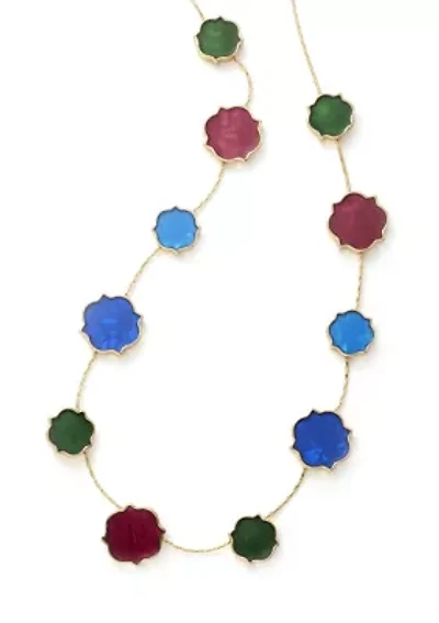 Gold Tone Multi Quatrefoil Collar Necklace