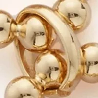 Gold Tone Metal Bead Circle Collar Necklace