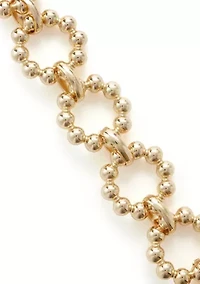 Gold Tone Metal Bead Circle Collar Necklace