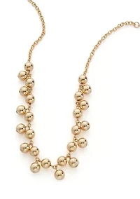 Gold Tone Shaky Bead Collar Necklace