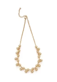 Gold Tone Shaky Bead Collar Necklace