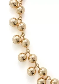 Gold Tone Shaky Bead Collar Necklace